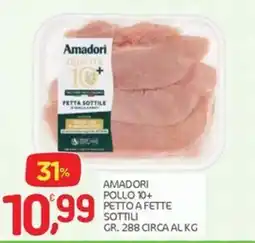 Carni e Affini Supermercati Amadori pollo 10+ petto a fette sottili offerta