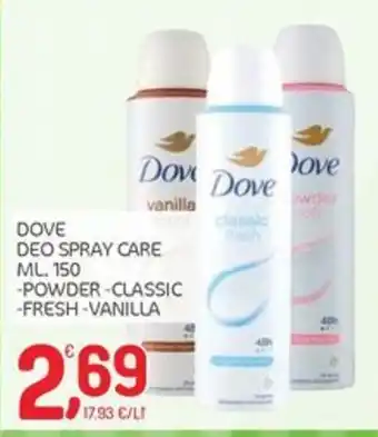 Dove deo spray care classic fresh