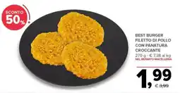 Todis Best Burger filetto di pollo con panatura croccante offerta