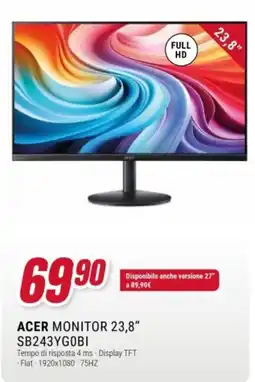 Trony Acer monitor 23,8" offerta