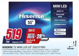 Trony Hisense TV Mini LED 55" 55U7S PRO offerta