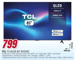 Trony TCL TV QLED 85" offerta