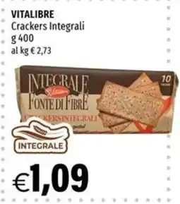 Hurrà Vitalibre Crackers Integrali offerta