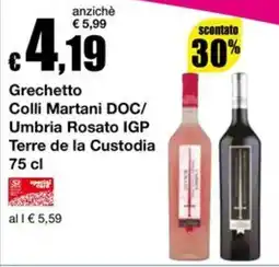 Sì con te Superstore Grechetto Colli Martani DOC/ Umbria Rosato IGP Terre de la Custodia offerta