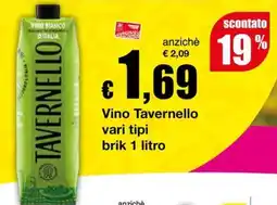 Sì con te Superstore Vino Tavernello offerta