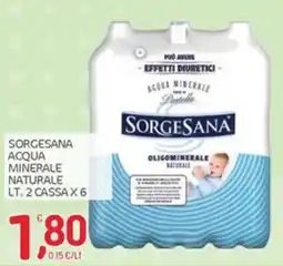 Carni e Affini Supermercati Sorgesana acqua minerale naturale oligominerale offerta