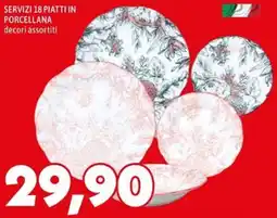 MEGA Servizi 18 piatti in porcellana decori assortiti offerta