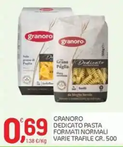 Carni e Affini Supermercati Granoro pasta dedicato offerta
