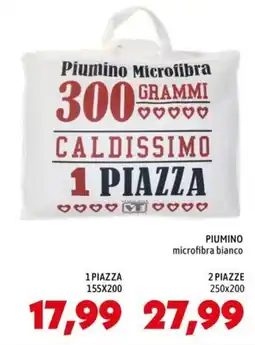 MEGA Piumino microfibra bianco offerta