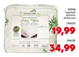 MEGA Topper trapuntato Aloe Vera offerta