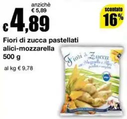 Sì con te Superstore Fiori di zucca pastellati alici-mozzarella offerta