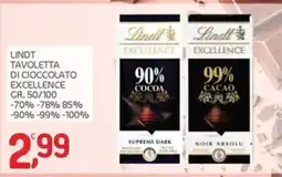 Carni e Affini Supermercati Lindt Tavoletta di Cioccolato Excellence offerta