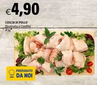 Coscia di pollo disossata e condita