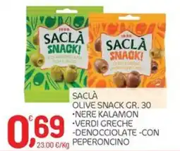 Carni e Affini Supermercati Saclà olive snack offerta
