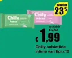 Sì con te Superstore Chilly salviettine intime offerta