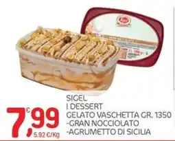Carni e Affini Supermercati Sigel i dessert gelato vaschetta offerta