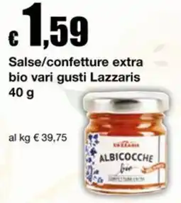 Sì con te Superstore Salse/confettura extra bio vari gusti Lazzaris offerta
