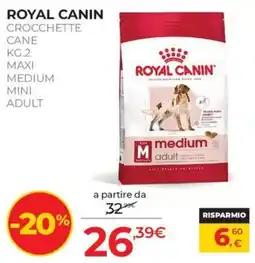 Arcaplanet Royal Canin crocchette cane medium adult offerta
