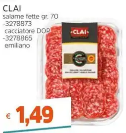 Stop&Shop Clai salame fette offerta