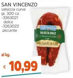 Stop&Shop Salsiccia curva San Vincenzo offerta