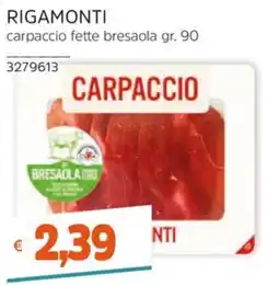 Stop&Shop Rigamonti carpaccio fette bresaola offerta