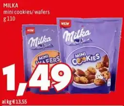 MEGA Milka mini cookies/wafers offerta