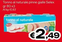 MAX Supermercati Tonno al naturale pinne gialle Selex offerta