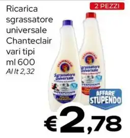MAX Supermercati Ricarica sgrassatore universale Chanteclair offerta