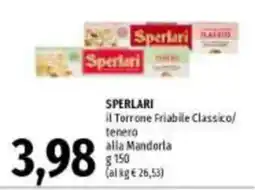 Emi Supermercati Sperlari il Torrone Friabile Classico offerta