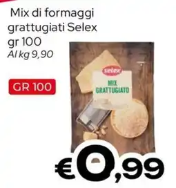 MAX Supermercati Mix di formaggi grattugiati Selex offerta