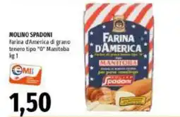 Emi Supermercati Farina d'America Molino Spadoni offerta