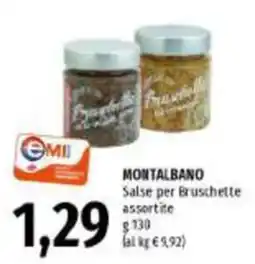 Emi Supermercati Montalbano Salse per Bruschette assortite offerta