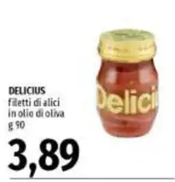 Emi Supermercati Delicius filetti di alici in olio di oliva offerta