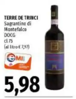 Emi Supermercati Terre de Trinci Sagrantino di Montefalco DOCG offerta