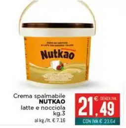 Altasfera Crema spalmabile Nutkao latte e nocciola offerta