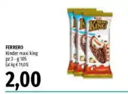 Emi Supermercati Ferrero Kinder maxi king offerta