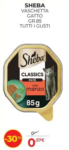 Arcaplanet Sheba vaschetta gatto classics paté con manzo offerta