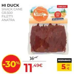 Arcaplanet Hi Duck snack cane filetti anatra offerta