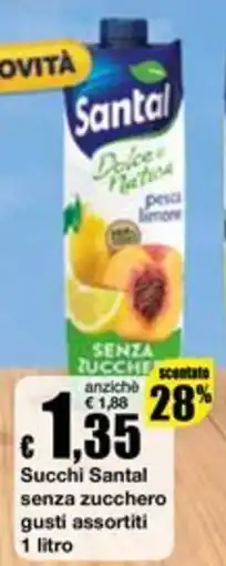 Sì con te Superstore Succhi Santal senza zucchero gusti assortiti offerta