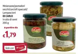 Futura Supermercati Melanzane/pomodori secchi/carciofi spaccati/Lampascioni DI CARLO in olio di semi offerta