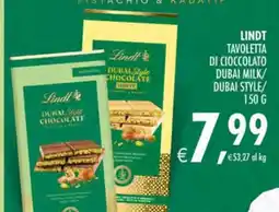 Deco Iperstore Lindt tavoletta di cioccolato dubai milk/ dubai style offerta