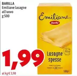 MEGA Barilla Emiliane lasagne all'uovo offerta