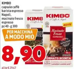 MEGA Kimbo capsule caffè barista espresso Napoli, macinato fresco espresso offerta