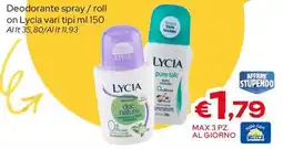 MAX Supermercati Deodorante roll on Lycia offerta