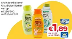 MAX Supermercati Shampoo/Balsamo Ultra Dolce Garnier offerta