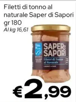 MAX Supermercati Filetti di tonno al naturale Saper di Sapori offerta