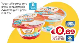 MAX Supermercati Yogurt alla greca zero grassi senza lattosio Zymil offerta