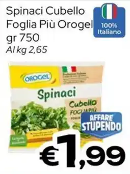 MAX Supermercati Spinaci Cubello Foglia Più Orogel offerta