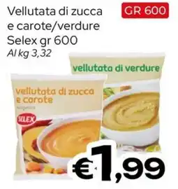 MAX Supermercati Vellutata di zucca e carote Selex offerta