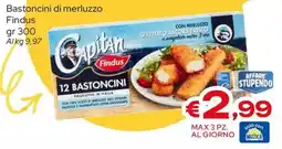 MAX Supermercati Bastoncini di merluzzo Findus offerta